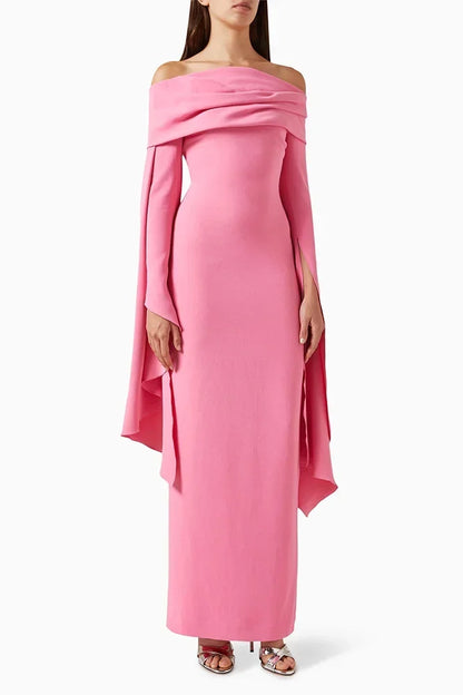 Customized Prom Dress Off The Shoulder Column Evening Gowns Long Sleeves Exquisite High Quality Occasion Formal Party Dress