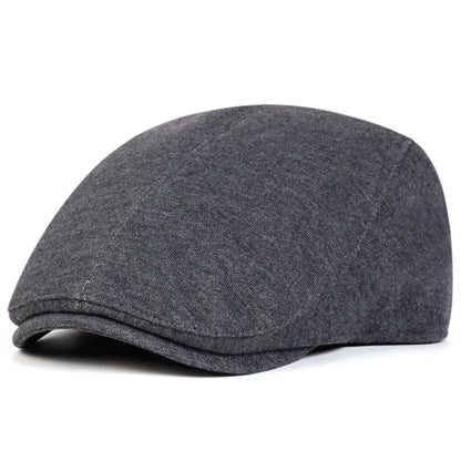 Unisex Solid Color Newsboy Caps British Painters Hats Autumn and Winter Berets Flat Peaked Cap Hip Hop Berets