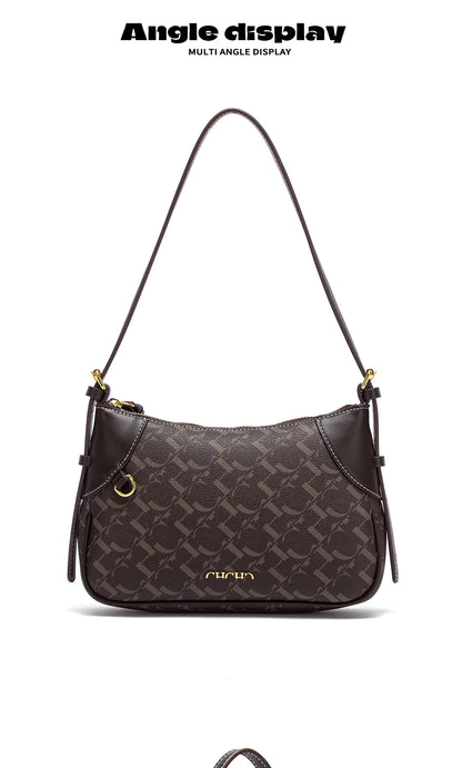 Summer New Simple Crescent Bag 2025 Women's Shoulder Bag with Two Shoulder Straps