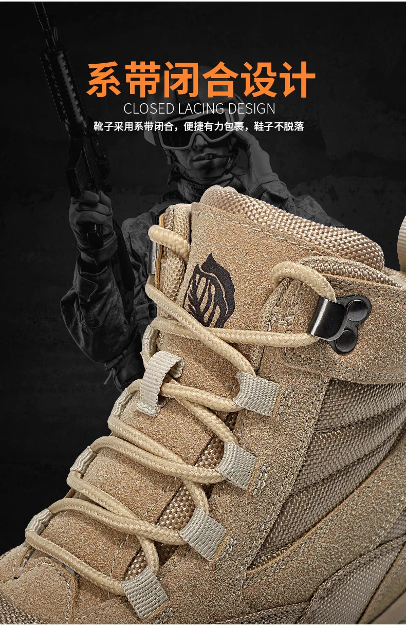 Men Tactical Boots Waterproof Army Plus Work Climbing Shoes Size Boot Anti-Slip Casual Outdoor Military Brand Ankle Hiking Shoes