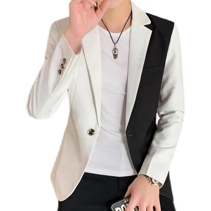 2022 Spring New Gradient Color Suit Jacket Men's Streetwear Korean Slim Fit Casual Blazer Wedding Business Clothing Suit Coats