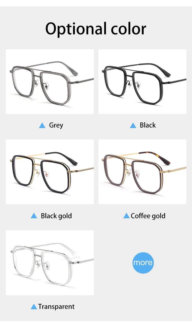 Fashion New Business Men's Large-rimmed Glasses Can Be Customized Prescription Anti-blue Light Glasses Retro Glasses Frame