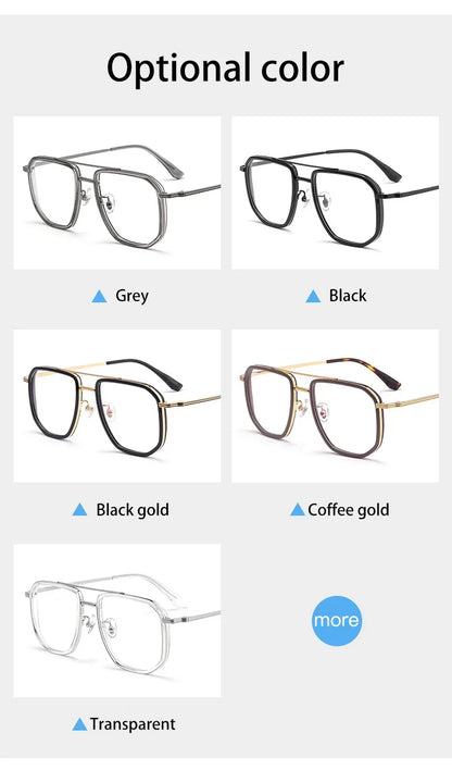 Fashion New Business Men's Large-rimmed Glasses Can Be Customized Prescription Anti-blue Light Glasses Retro Glasses Frame