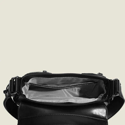 Goth Punk Cool Women's Underarm Bag Hot Girls Shoulder Bags Fashion Design PU Leather Female Handbags Tote Purse with Zipper