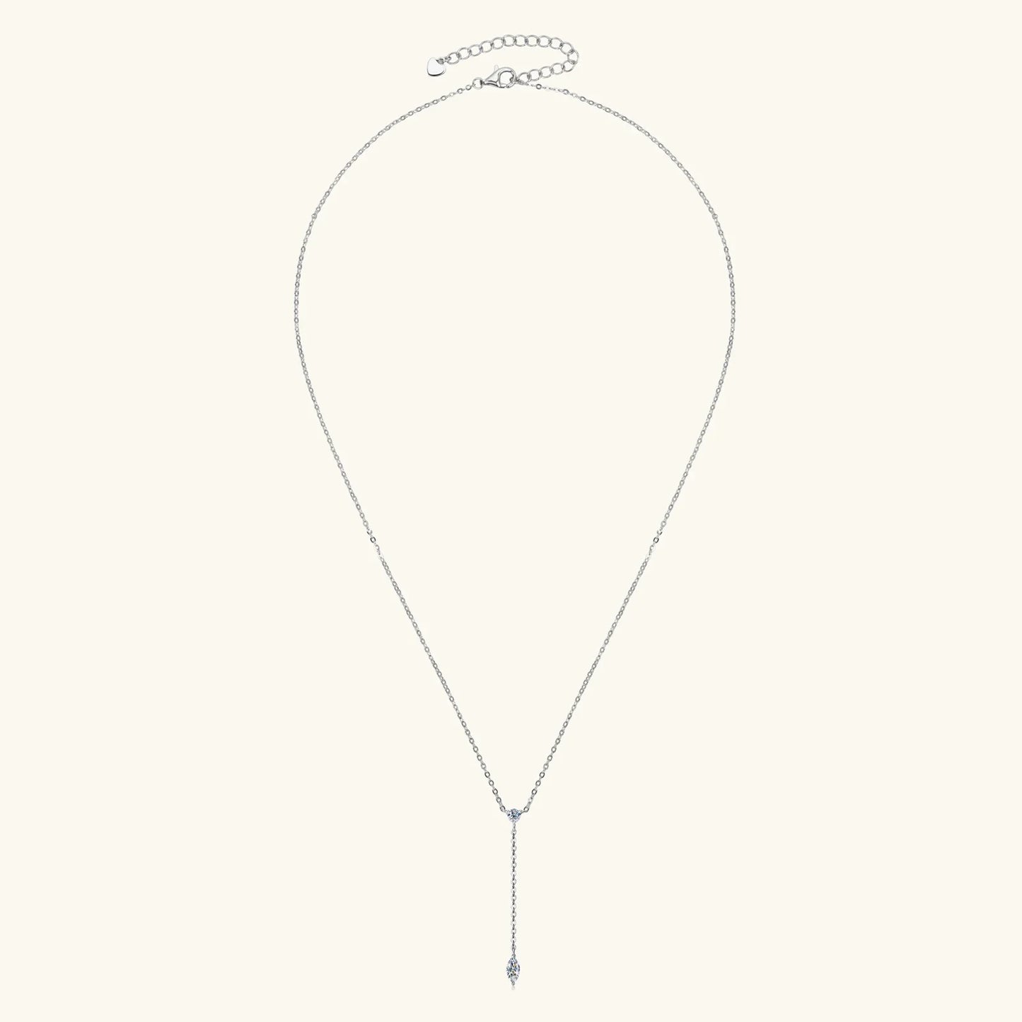 Marquise Cut Moissanite Necklaces Long Tassel Clavicle Chains Necklace for Women 925 Sterling Silver Jewelry Collares