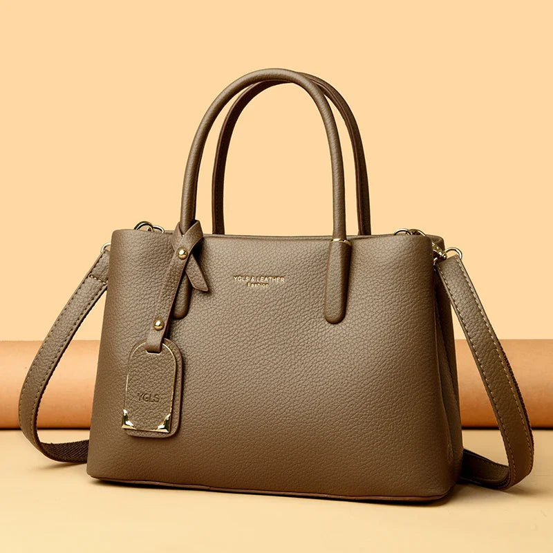 Solid Color pu leather Zipper Sweet Ladies Tote Bags on Sale 2025 High Quality Large Capacity Concise Shoulder Bags for Women