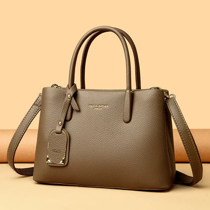 Solid Color pu leather Zipper Sweet Ladies Tote Bags on Sale 2025 High Quality Large Capacity Concise Shoulder Bags for Women