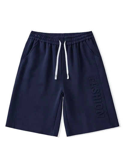 Men's Shorts Summer Clothes Fashion Letter Printed Casual Sweatpants Solid Color Loose Cotton Short Pants Male Straight Shorts
