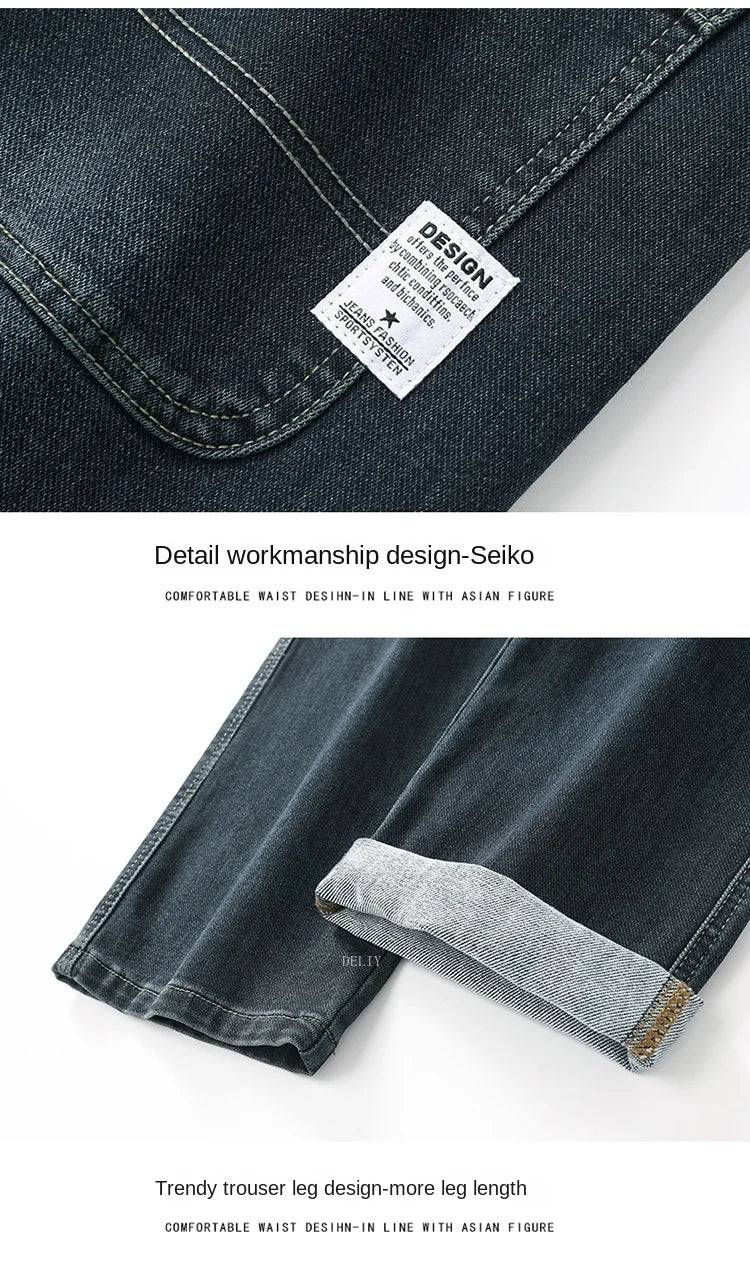 2026 New Y2K  Autumn and Winter Baggy  Jeans Men's  Loose Straight Wide-leg Business Trousers Mens Clothing