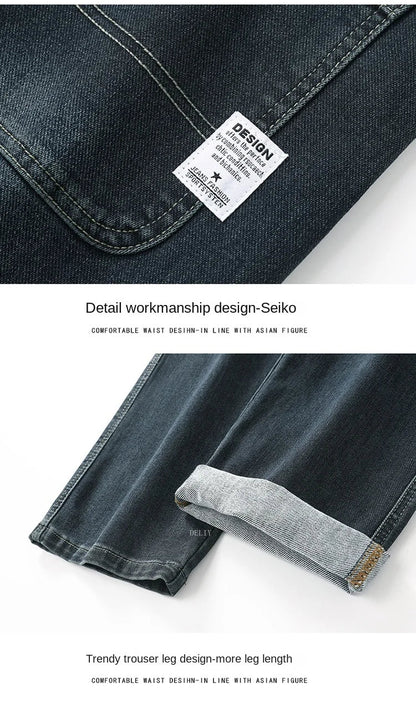 2026 New Y2K  Autumn and Winter Baggy  Jeans Men's  Loose Straight Wide-leg Business Trousers Mens Clothing