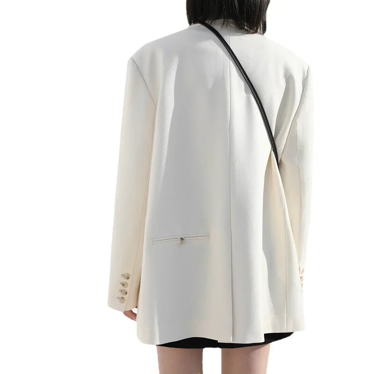 2026 Fashion Women's Blazer Office Lady Long Sleeve Double-breasted Mid-length Casual Coat Ladies Outerwear Stylish Top