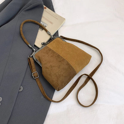 Women's Retro Frosted Splice Handbag Large Leisure Travel Trip Shopping Work Commuting Crossbody Shoulder Bag Elegant Clutch Bag