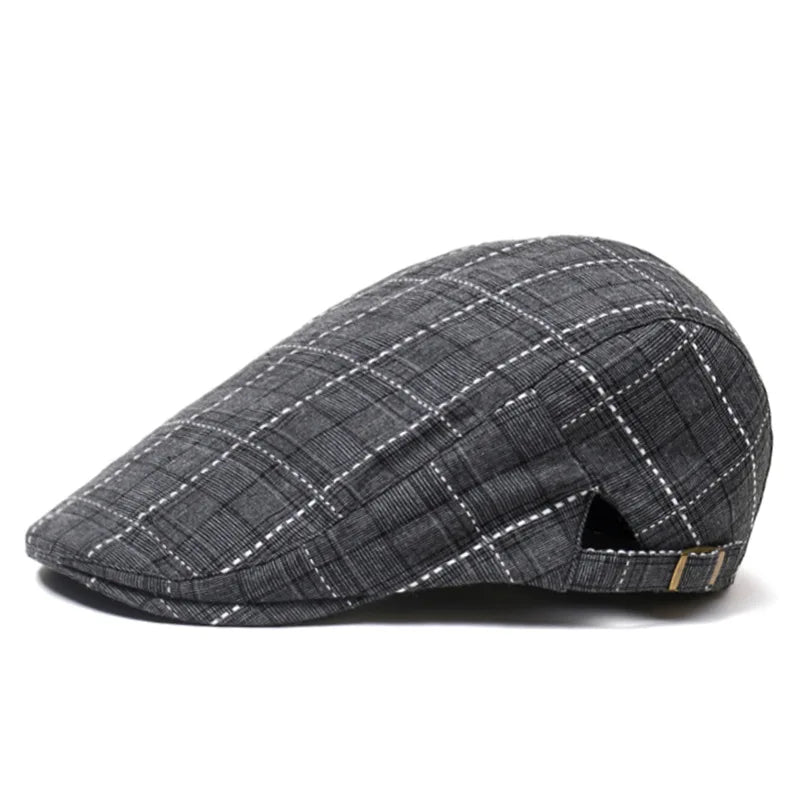 Men's Women's Beret Herringbone Flat Ivy Newsboy Hat Wool Blend Gatsby Cabbie Adjustable Cap