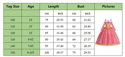 Girls Princess Costume Aurora Vestidos Cosplay Dress Girls Halloween Carnival Birthday Outfit Party Ball Gown