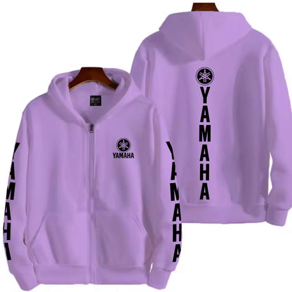 Men's YAMAHA Zipper Hoodie Long Sleeve Motorcycle Racing Printed Hoodie Sportswear Casual Street Couple Jacket with Pocket