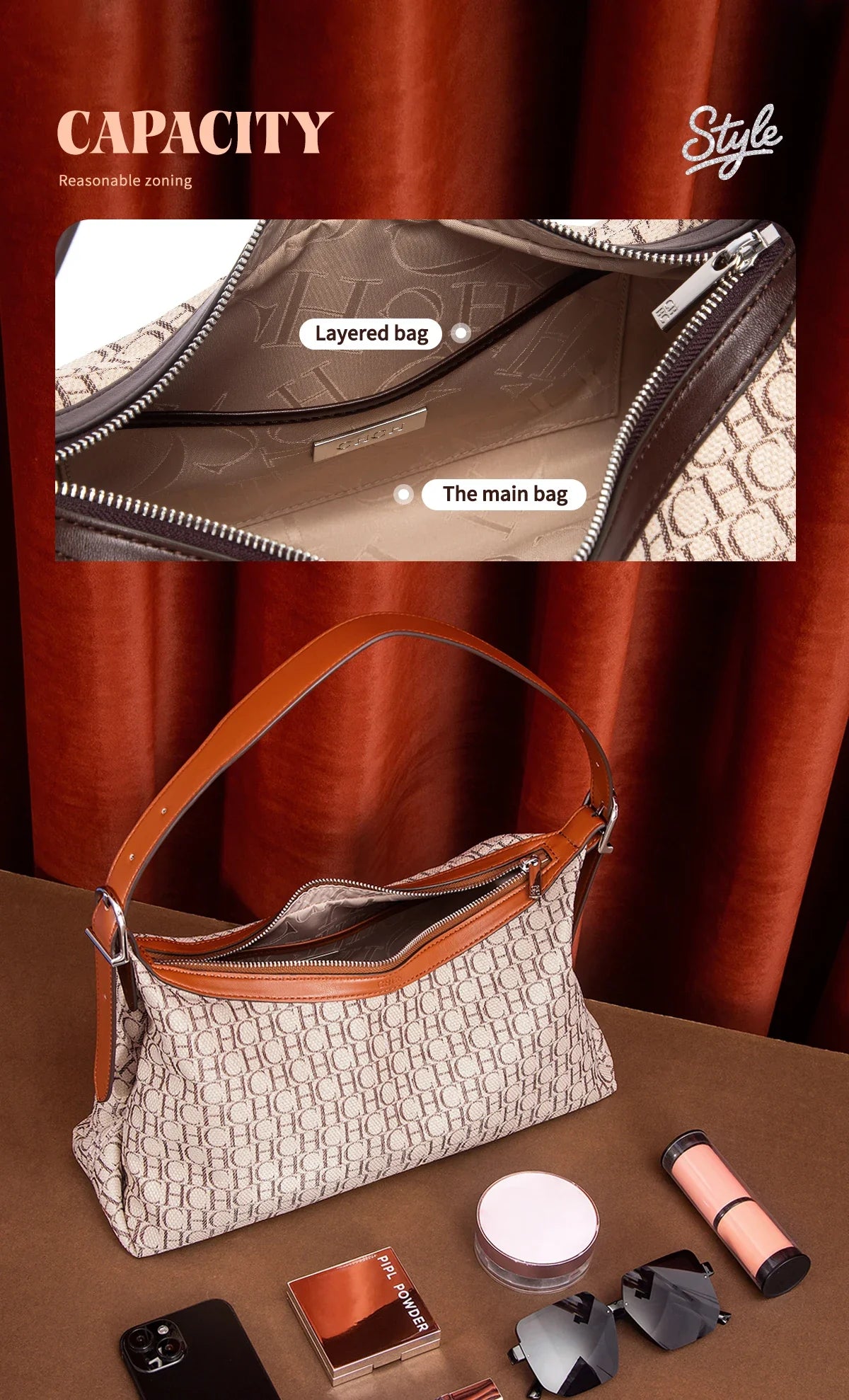 Women's Tote Bag 2025 Autumn Large Capacity Fabric Casual Hobo Bag Shoulder Bag
