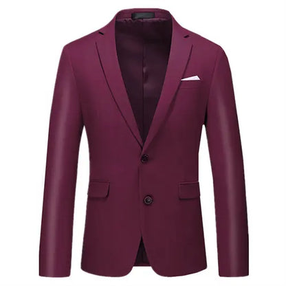 2026 New Men's Green Suit Jacket, Two Button V-Neck Coat, Wedding Party Formal Dress Tops Blue Red Yellow Green Blazers