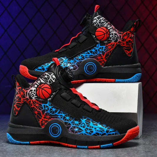 Children Basketball Shoes Original Design 2024 New Indoor Field Training Sports Shoes Comfortable Boy Basketball Shoes for Kids
