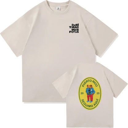 Bad Bunny DTMF World Tour 2025-2026 TShirt Men/women Clothing Vintage Harajuku High Quality Clothes Cotton TShirts for Fans Gift