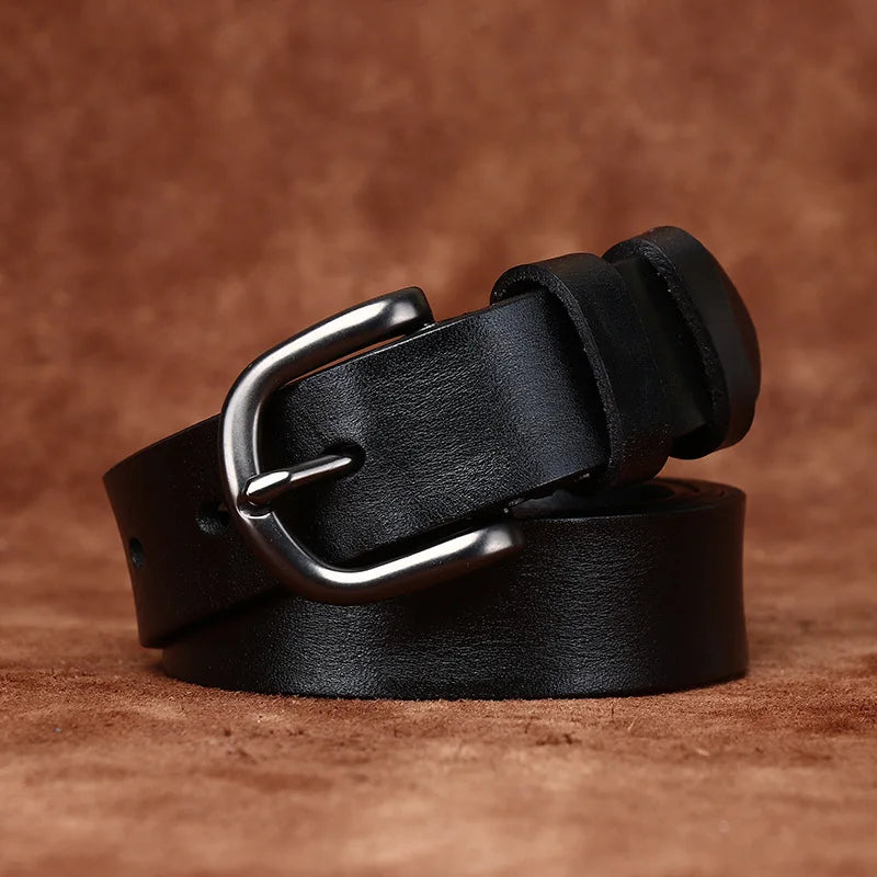 2.8CM Pure Cowhide Genuine Leather for Men's Women High Quality Jeans Needle Buckle Belts Cowboy Fashion Designer Matching Belt