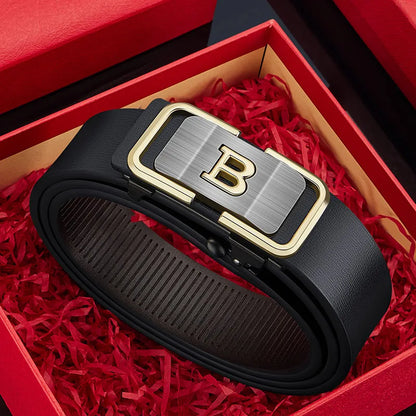 Top Quality Famous Brand Belt Men Genuine Luxury Leather Casual Belts for Men Strap Male Metal Automatic B Buckle Fashion Belt