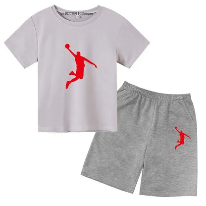 Basketball Idol Print Kids Summer Casual 2pcs T-shirts+Pants Sports Suits 3-13 Years Boys Girls Leisure Outfits Children Clothes