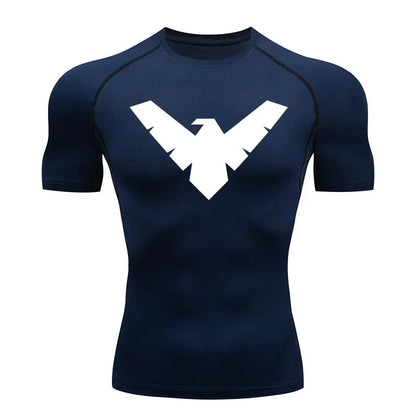 Summer Short Sleeve Compression Shirt Men Sports Top Running T Shirt Quick Dry Gym Workout Clothing Sun Protection Long Sleeve