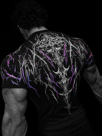 Dark Dragon Slayer Men's 2026 Summer New Fitness Clothes Speed Drying Running Printed Compression Clothes Sports T-shirt