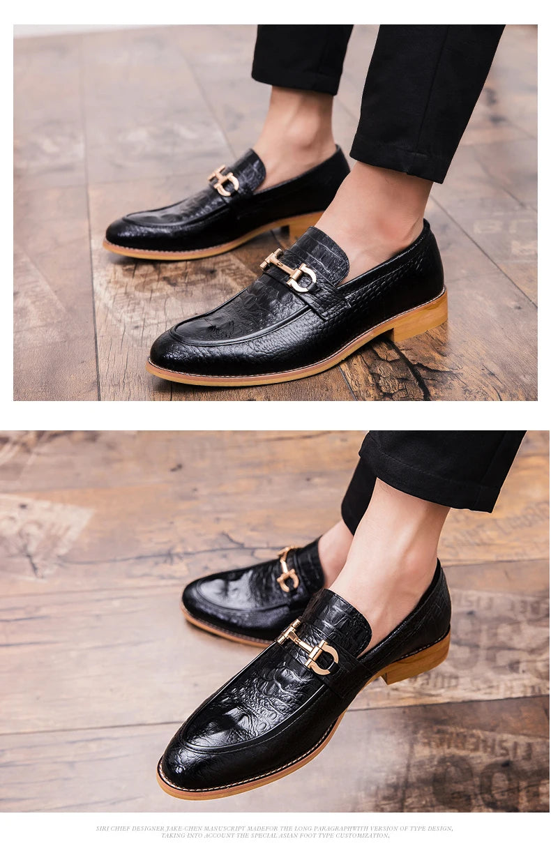 Trend Social Leather Shoes Men Wedding Party Office Leather Men's Dress Shoes  Classic Casual Business Shoes For Men Loafers