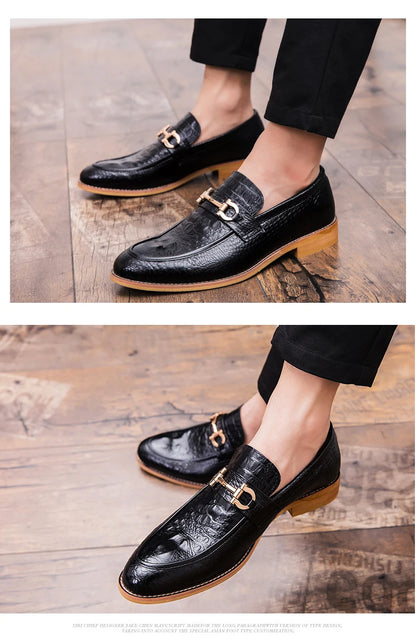 Trend Social Leather Shoes Men Wedding Party Office Leather Men's Dress Shoes  Classic Casual Business Shoes For Men Loafers