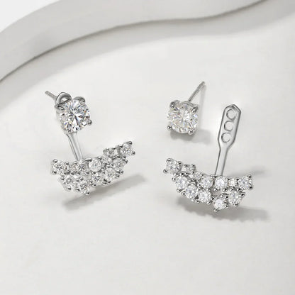 2 in 1 Pear Marquise Cut Moissanite Stud Earrings for Women S925 Silver Full Lab Diamond Dainty Pierced Ear Fine Jewelry
