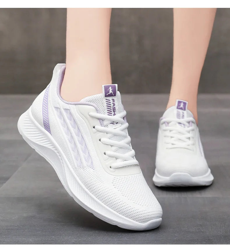 Women's Breathable Mesh Sneakers Platform Sole Korean Style Spring Casual Sports Shoe Plus Size Orthopedic  Height Walking Shoes