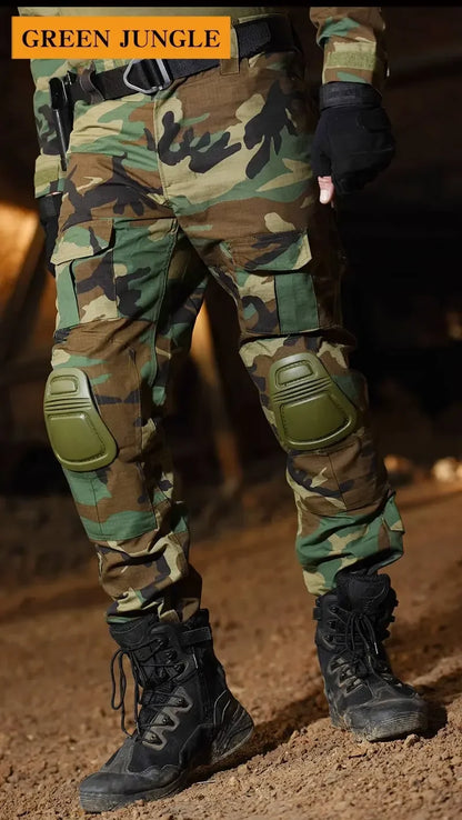 Outdoor Combat Pants +Knee Pads Tactical Cargo Pants Men Trousers Hunting Pants Camping Camo Multicam Workwear Trekking Clothes
