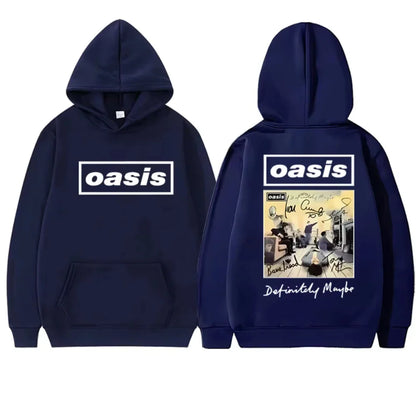 2025 Hot Sale British Rock Band Oasis Graphic Double Sided Printed Hoodie Men Women Fleece Autumn Winter Hip Hop Male Sweatshirt