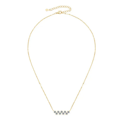 Certified 9 Stones Moissanite Pendant Necklace For Women Collar Plata 925 Sterling Silver Necklaces Exquisite Jewelry Gift
