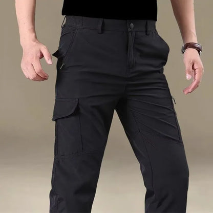 Outdoor Work Pants Men Spring Autumn Casual Cargo Trousers Waterproof Hiking Pants Elastic Waist Travel Workwear Tactical Pants