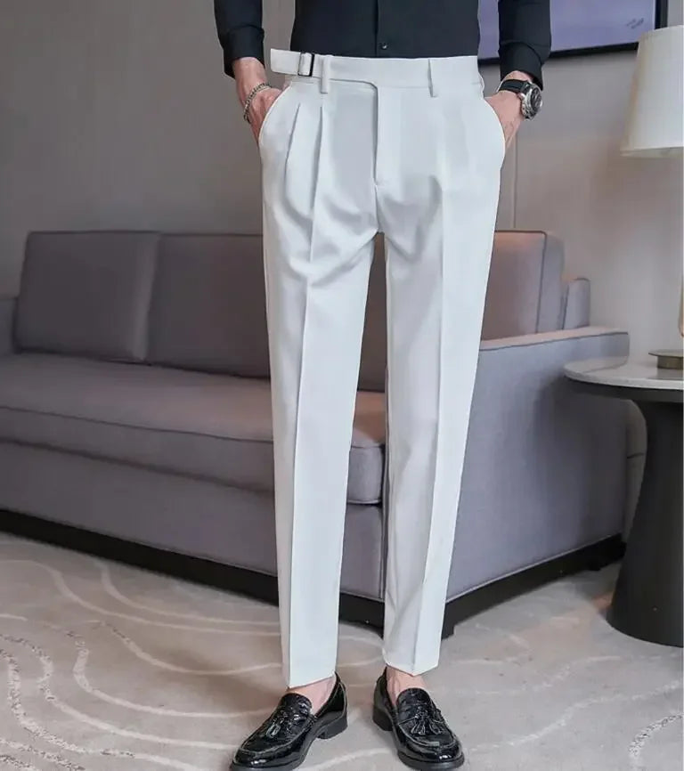 Yellow Men's Suit Pants, Fashion Slim Dress Trousers ,White Black Blue Green Pantalones Hombre Fall/Winter Male Pant, 2025 New