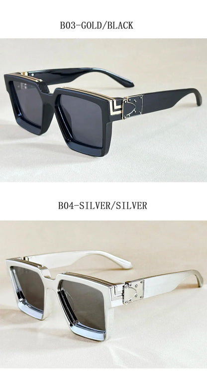 Square Sunglass Men Retro Millionaire Sunglasses Women 2025 Trendy Vintage Vacation Fashion Glasses Gafas De Sol Hombre Lunette
