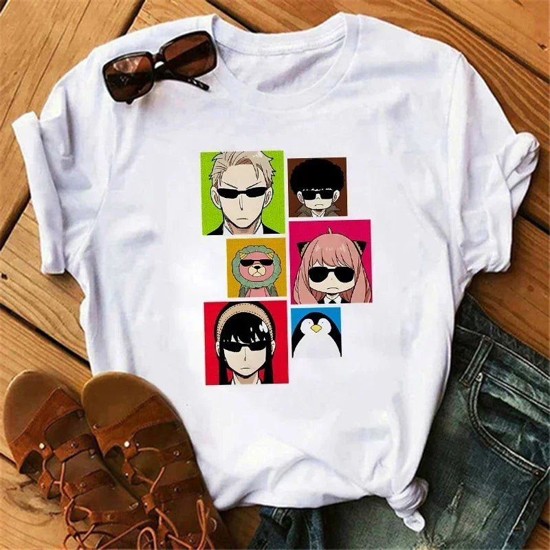 Anime Spy X Family T shirt Wommen Japanese Harajuku Fashion Short Sleeve T-shirts Summer Tops Kawaii O-Neck Women's T-shirt Top