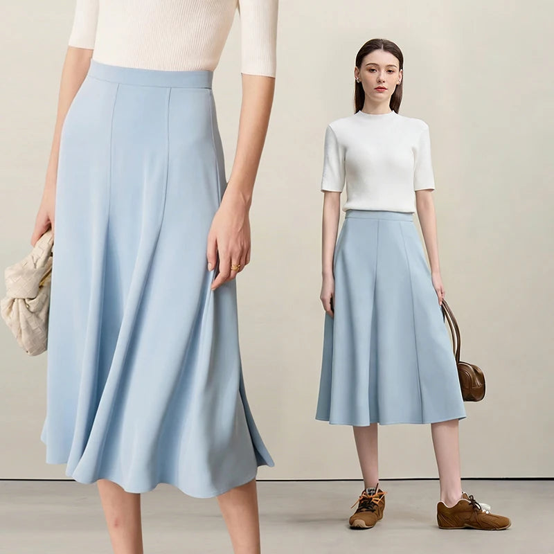 Women's Skirt 2026 Summer New Elegant Office Solid High Waist Mermaid Skirt Casual Loose Versatile Woman Clothes 12622093