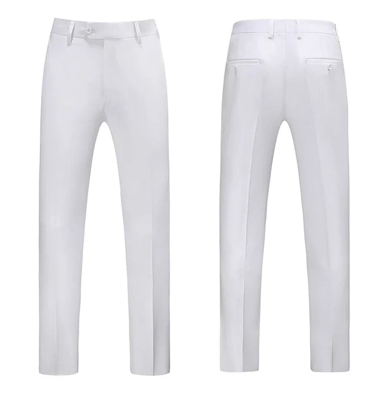 2026 New Men's Middle Waist Pants, 25 Color Choice, Elegant Office Men Trouser, Modest Green Pink Yellow Asian Size M-6XL