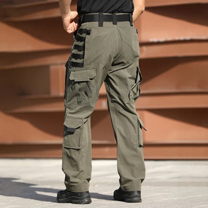 Outdoor Waterproof Work Pants Men Field Combat Tactical Trousers Spring Autumn Wear-Resistant Multi-pocket Training Cargo Pants