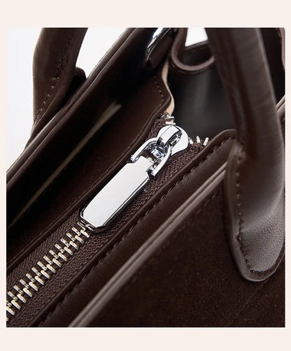 2026 Fall Winter Suede Leather Spacious Crossbody Tote Bag Simple Commuting Handheld Single Shoulder Bag Premium Women's Handbag