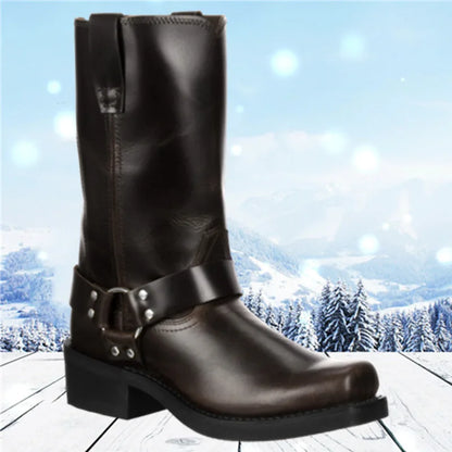 2026 Retro Men Western Boots Hand Work Cowboy Boots Male Lightweight Comfort Knight Boots Autumn Winter New Men’s Shoes Zapatos