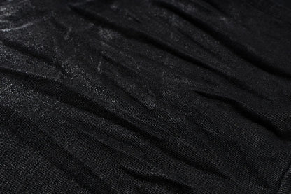 Streetwear Black Glue Coated Boot Cut for Men and Women Straight Baggy Casual Flare Pants Oversized Loose Denim Trousers