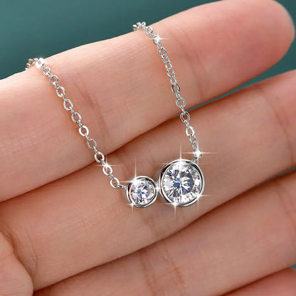 GRA Certified D VVS1 1.0CT Moissanite Diamond Round Pendant Necklace for Women Chain Fine Neck Jewelry Gifts Collares