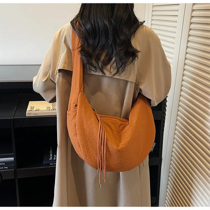 New Comfortable and Versatile Texture Hobo Bags Women Crossbody Bags Large Capacity Lightweight Casual Storage Bags Fashionable