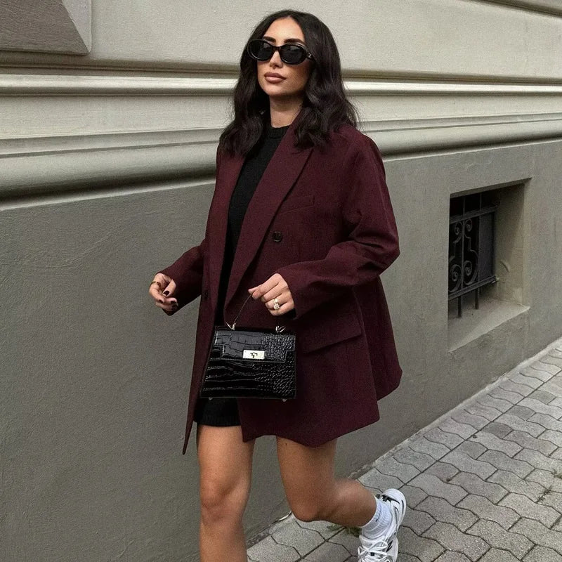2025 Straight Long Blazers for Women Winter Outerwears Women's Blazer Jackets Streetwear Coat Long Sleeve Blazer Woman