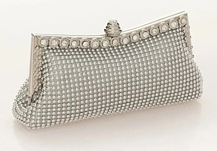 Evening Gold Clutch Bag Glitter Bead DESIGN Elegant Woman Party Bags Vintage Fashion Bridal Purse Silver Handbags Night Bag