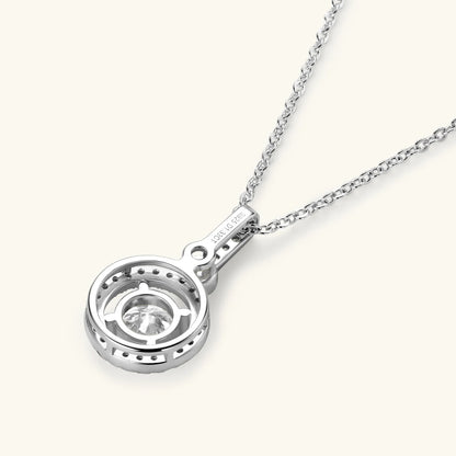 925 Silver Full Moissanite Pendant Necklace Certified 6.5mm D Color Lab Created Diamond Necklace for Women Quality Jewelry Gift